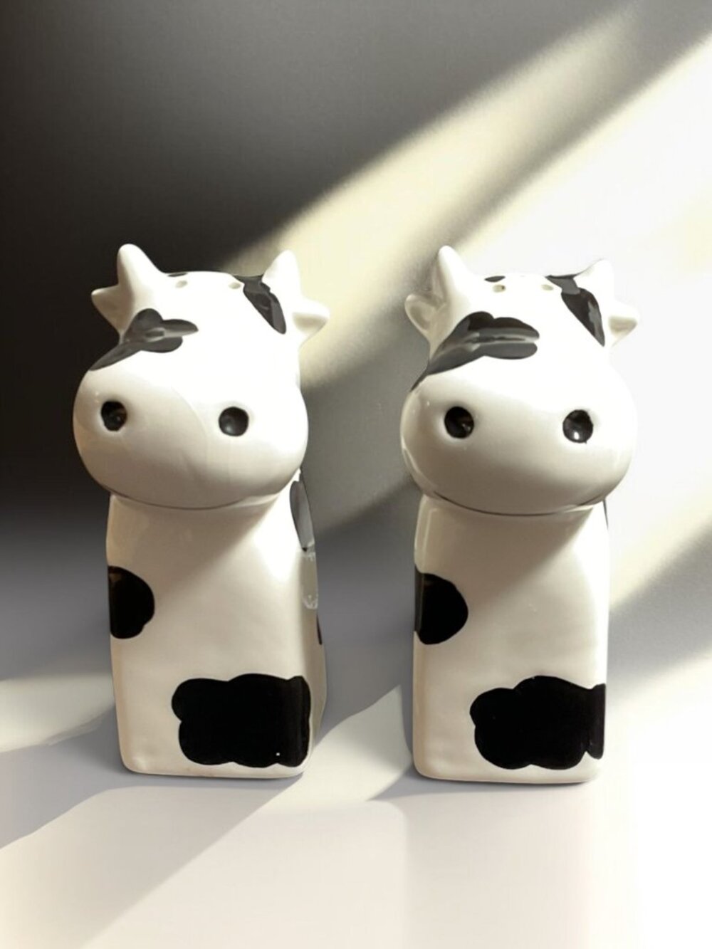 Cow-Shaped Ceramic Salt & Pepper Shakers By American Atelier